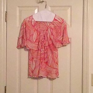 CLOSET CLEAN OUT red/white blouse